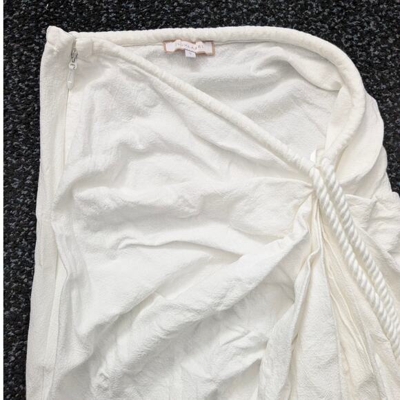 Jluxlabel Women's Noelia Linen Slit Maxi Skirt High Waist Side Zip White Size S - Picture 3 of 12